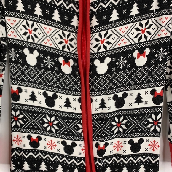 Girls Disney Little Sleepies Minnie Mouse fair isle zippy 1 piece pajama & tote - Picture 3 of 16